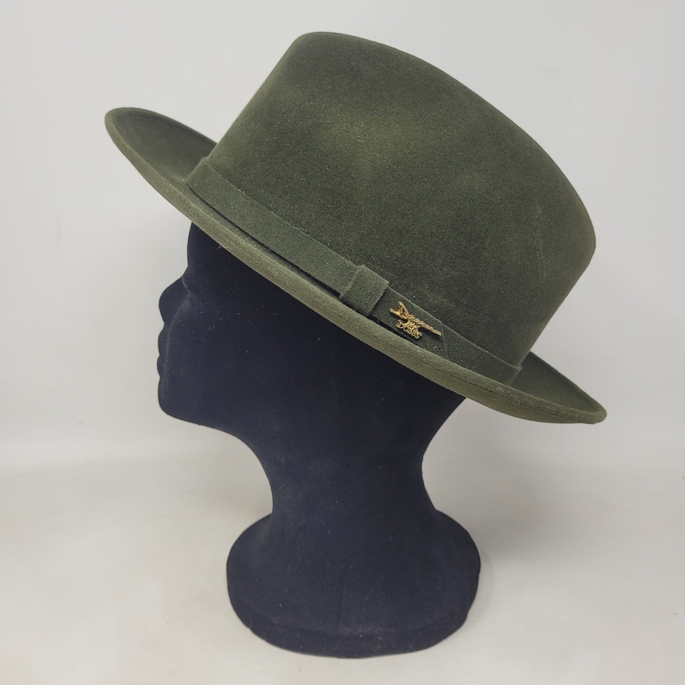 Vintage Dobbs Hat 7 Forest Green Felt Fedora Shudde Bros Houston Pinch Crown